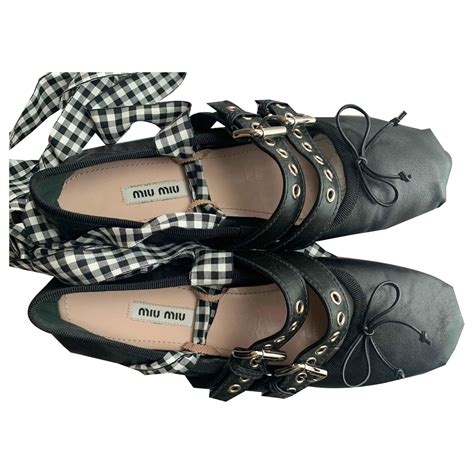 miu miu flats black|More.